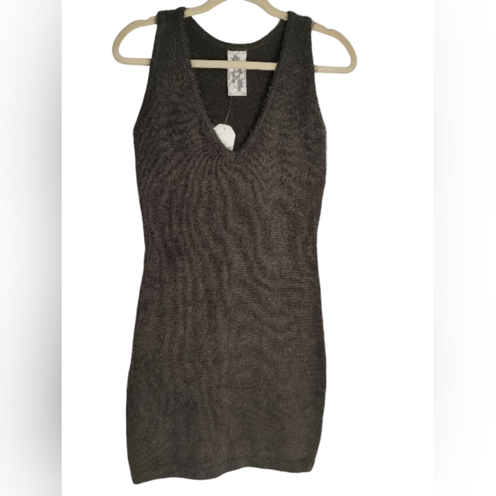 NWT Sadie & Sage Charcoal Knit Dress Slip on Sleeveless Extremely Soft Sz Large